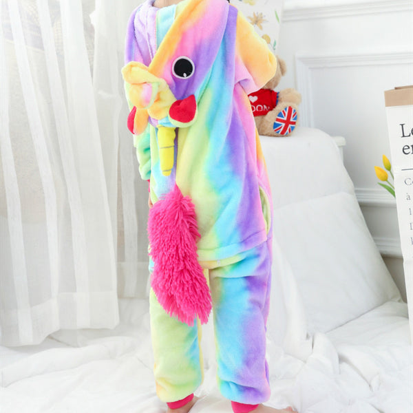 Jammies For Parties Unisex Animal Onesie Pajamas For Kids (Rainbow Unicorn)