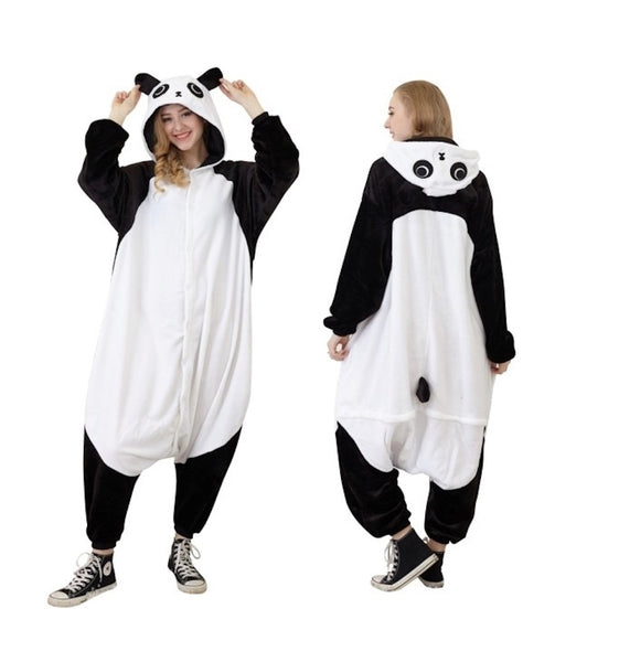 panda onesie in california usa pajama cosplay costume for adults men women unisex for halloween christmas jammies for parties 