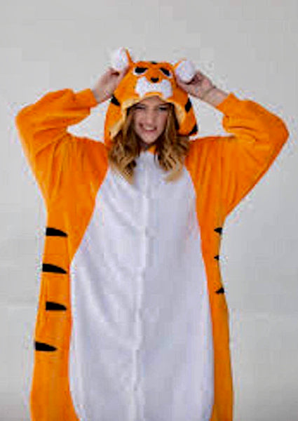 Jammies For Parties Unisex Animal Onesie Pajama For Adults (TIGER)