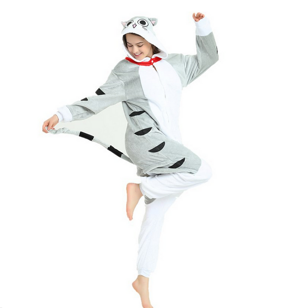 cat animal onesie pajama jumpsuit 