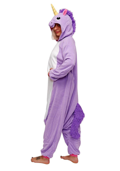 Jammies For Parties Unisex Animal Onesie Pajamas For Adults (Purple Unicorn)
